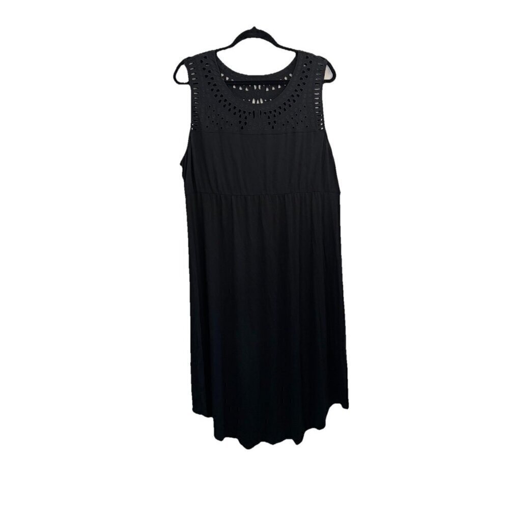 Soma Scarf Hem Midi With Trim Dress Black Size XXL Comfort Wear